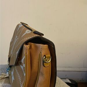 Women Fashion Mustard yellow and White Patterned Shoulder bag, Crossbody Bag